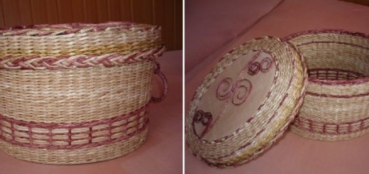 Корзинка из газет с косичкой. Мастер-класс на косичку