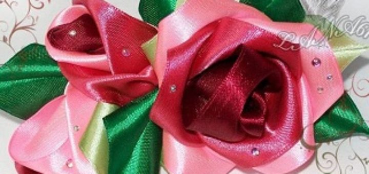 Розы из атласных лент. Подробный фото мастер-класс