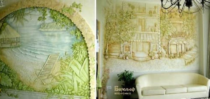Барельеф в интерьере