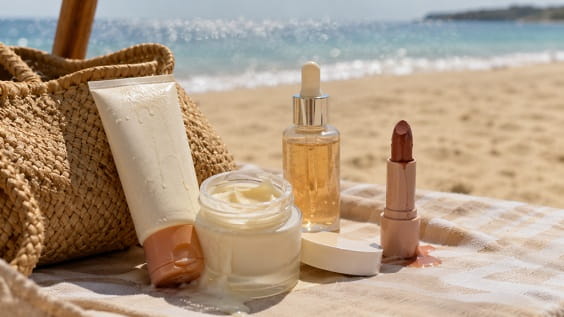Как хранить косметику на пляже - банки, тюбики и SPF (1)